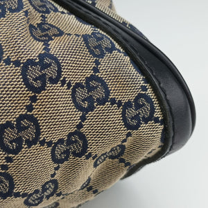 Pre-owned Gucci Sherry Line navy×red×beige Canvas×Leather 247205 handbag | stylenewstar