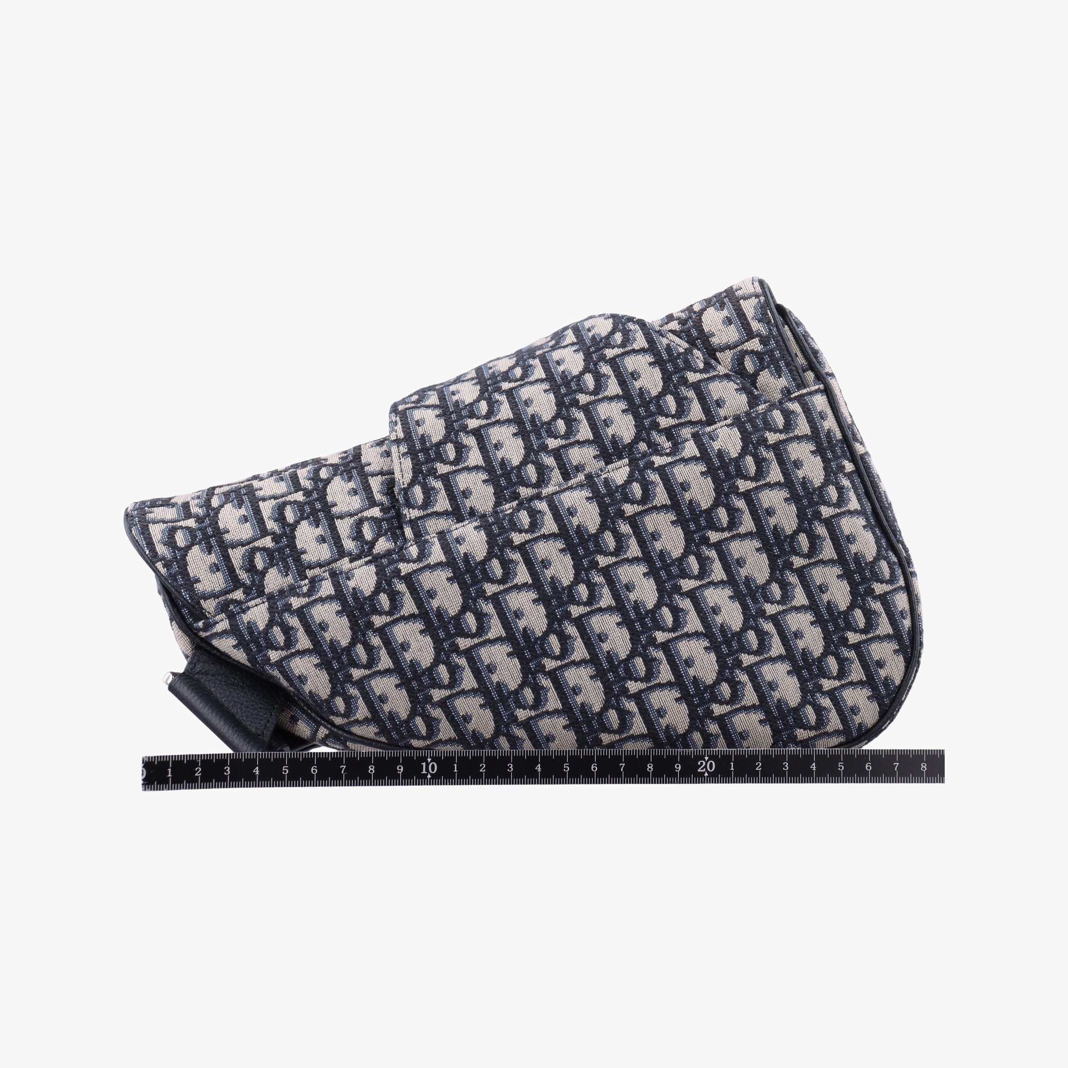 Pre-owned Christian Dior Saddle Gray×Navy×Black Jacquard×Leather  bum bag/waist bag | stylenewstar