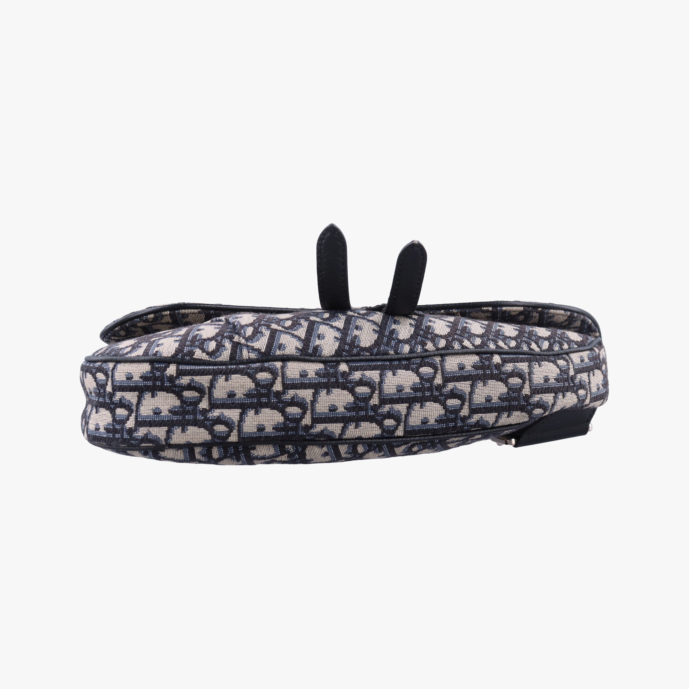 Pre-owned Christian Dior Saddle Gray×Navy×Black Jacquard×Leather  bum bag/waist bag | stylenewstar