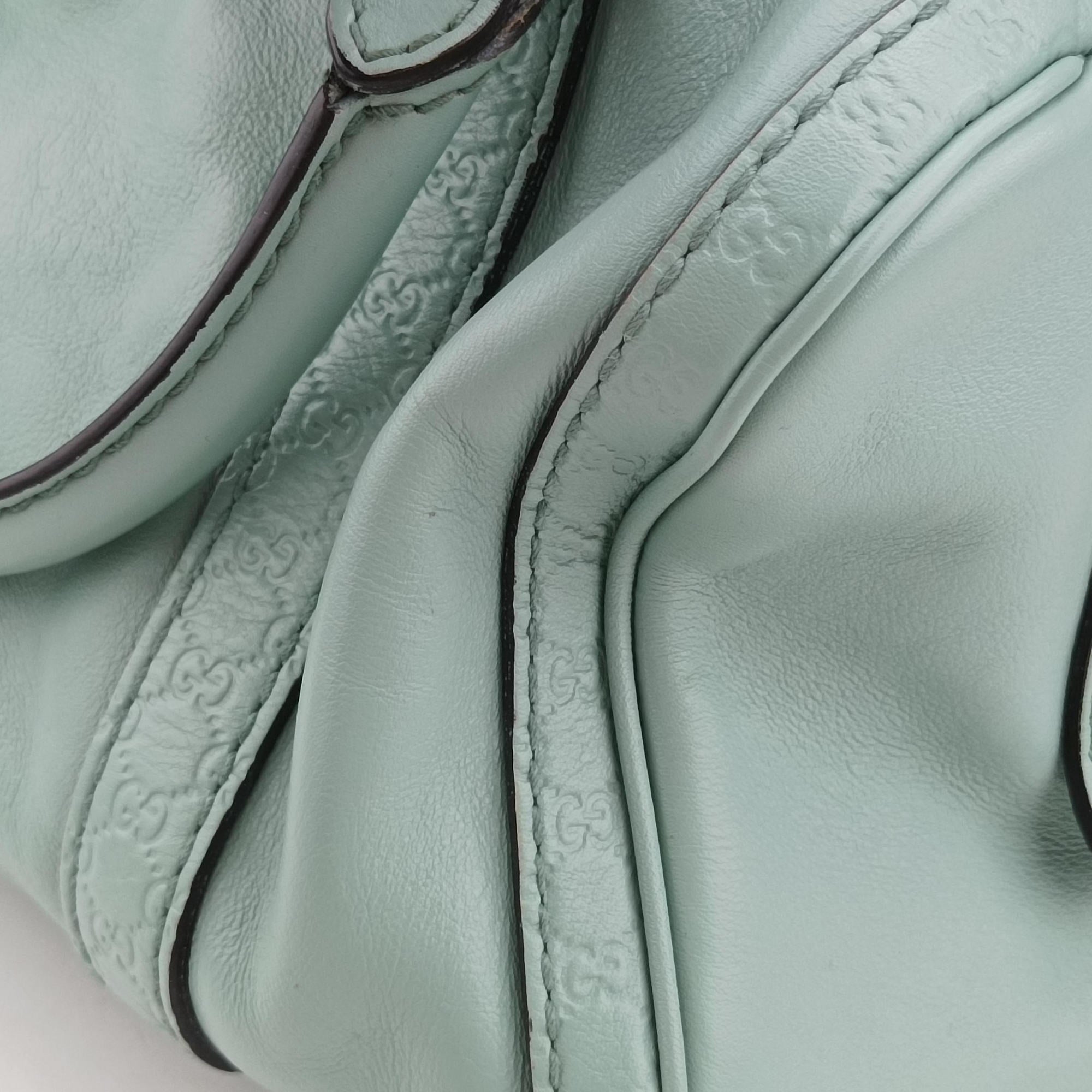 Pre-owned Gucci Sherry Line Green Leather 269876 shoulderbag | stylenewstar