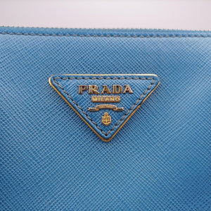 Pre-owned Prada Galleria Blue SAFFIANO Leather BN1801 shoulderbag | stylenewstar