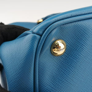 Pre-owned Prada Galleria Blue SAFFIANO Leather BN1801 shoulderbag | stylenewstar