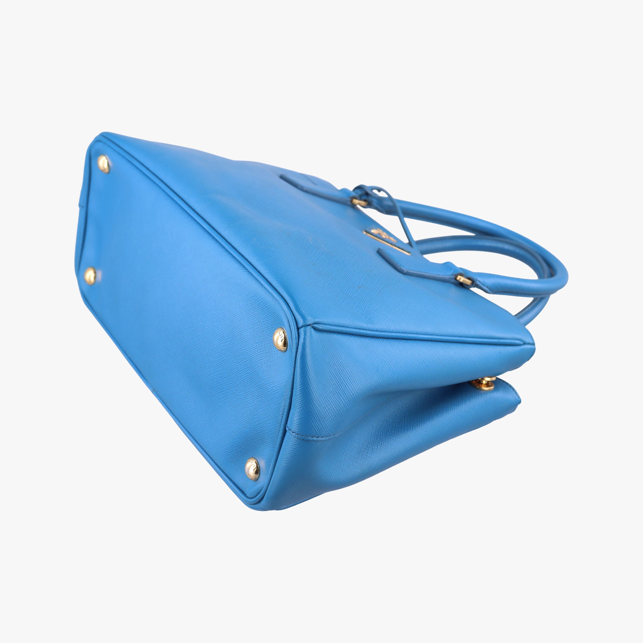 Pre-owned Prada Galleria Blue SAFFIANO Leather BN1801 shoulderbag | stylenewstar