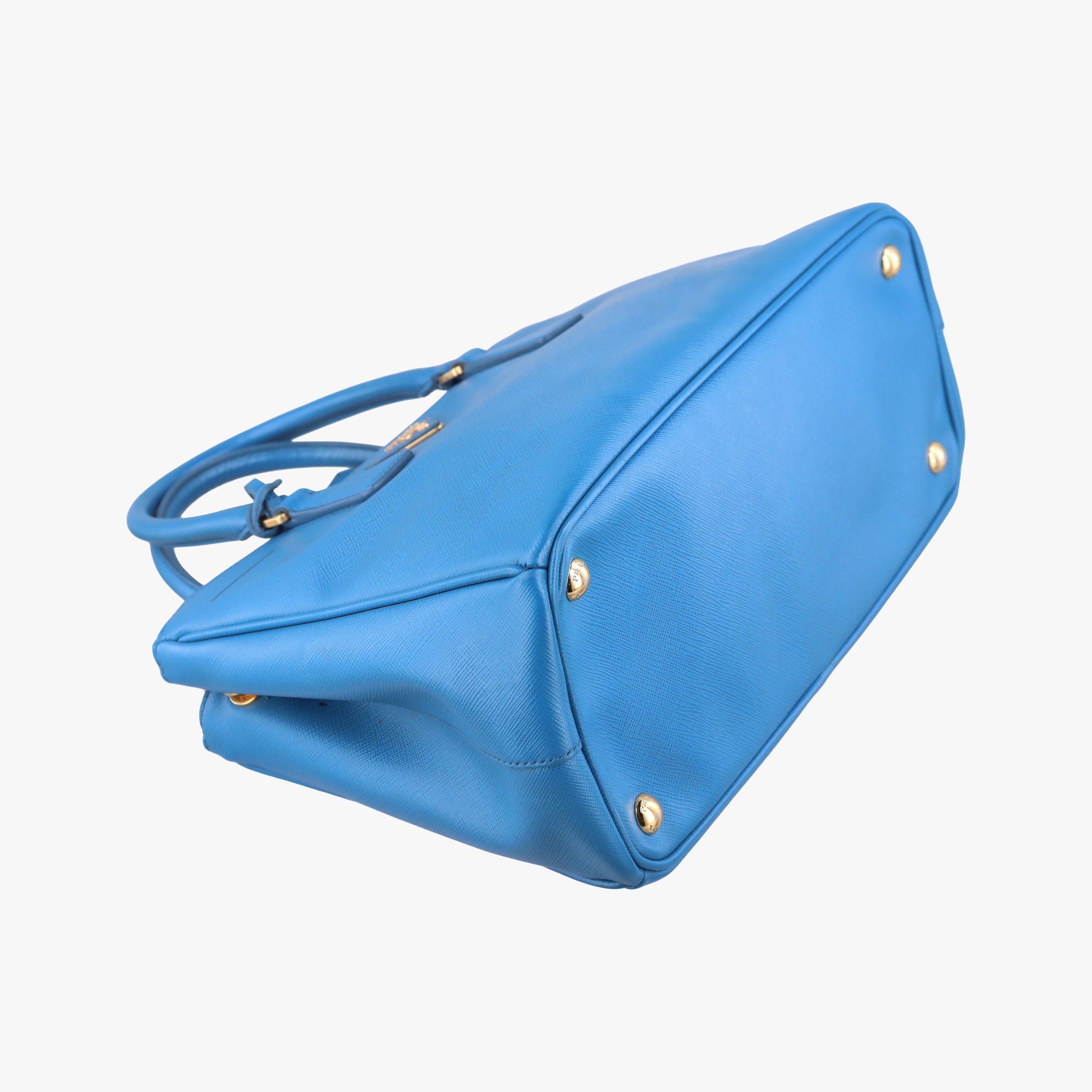 Pre-owned Prada Galleria Blue SAFFIANO Leather BN1801 shoulderbag | stylenewstar