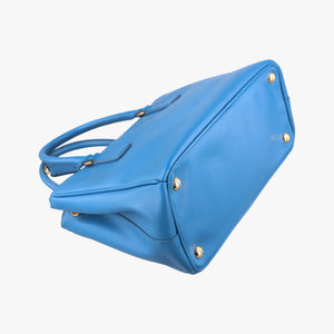 Pre-owned Prada Galleria Blue SAFFIANO Leather BN1801 shoulderbag | stylenewstar