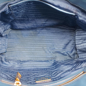 Pre-owned Prada Galleria Blue SAFFIANO Leather BN1801 shoulderbag | stylenewstar