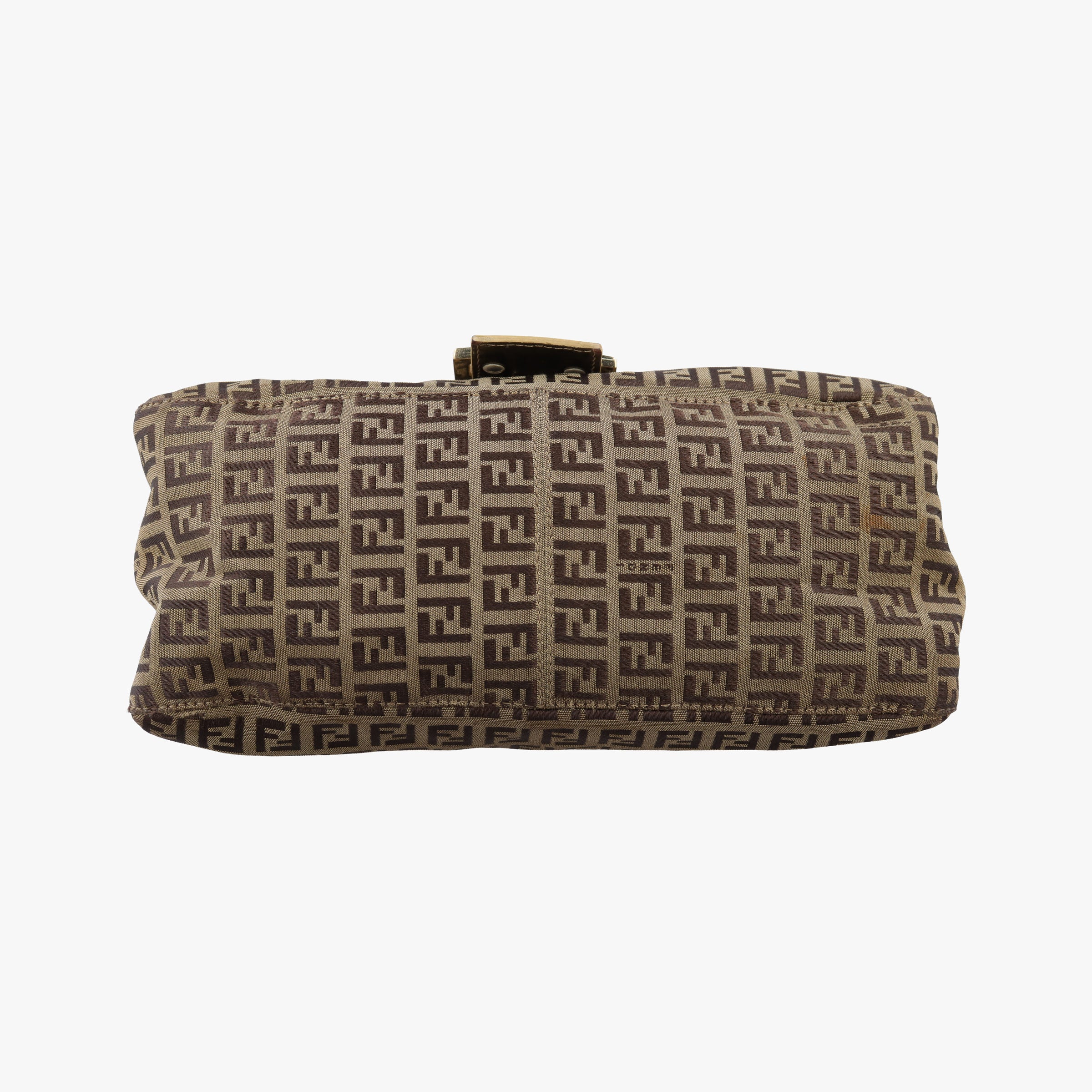 Pre-owned Fendi Baguette Zucchino Brown canvasxLeather 8BR001 shoulderbag | stylenewstar