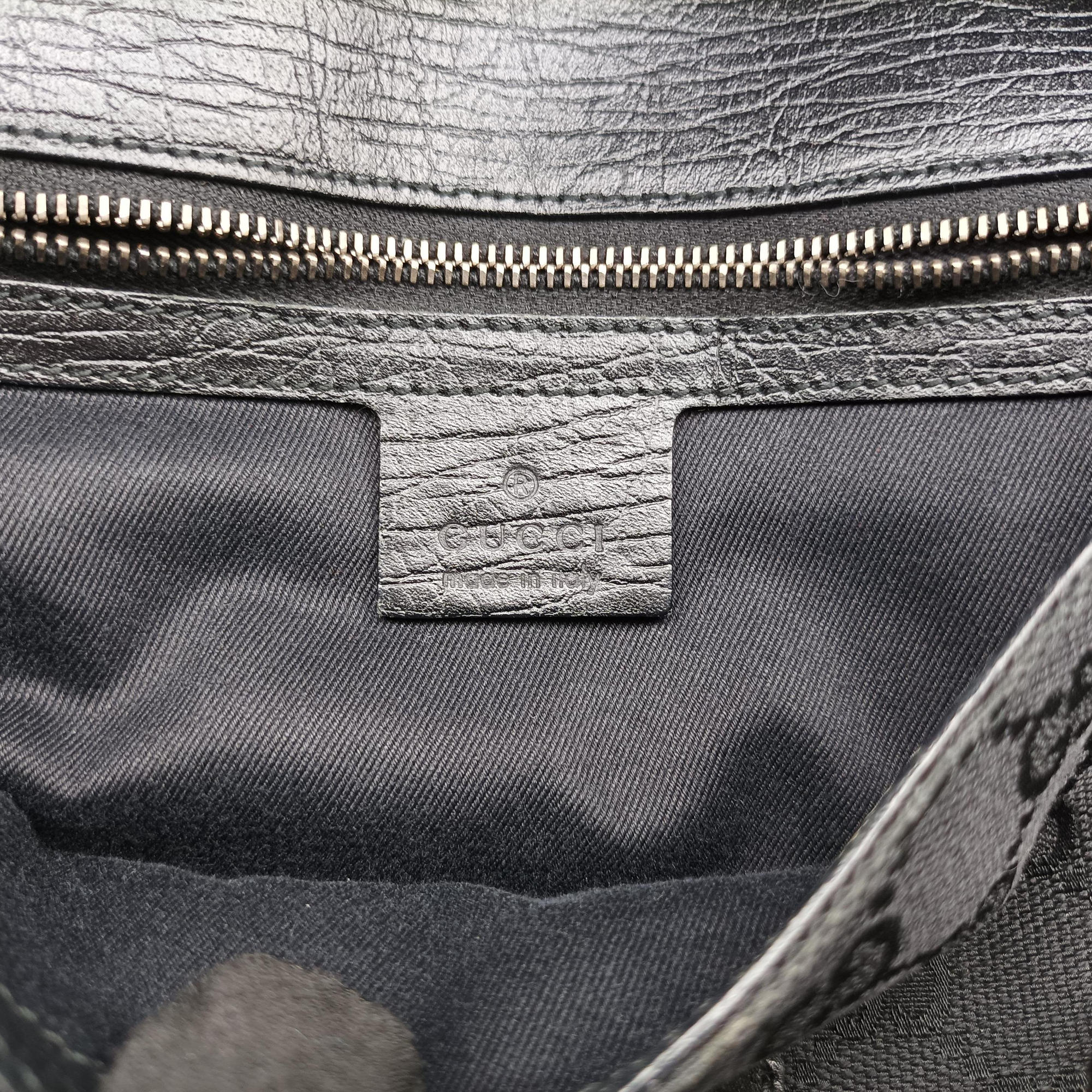 Pre-owned Gucci Horsebit Black canvas×leather 114915 shoulderbag | stylenewstar