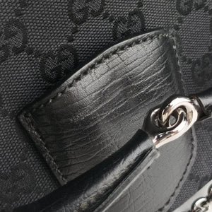 Pre-owned Gucci Horsebit Black canvas×leather 114915 shoulderbag | stylenewstar