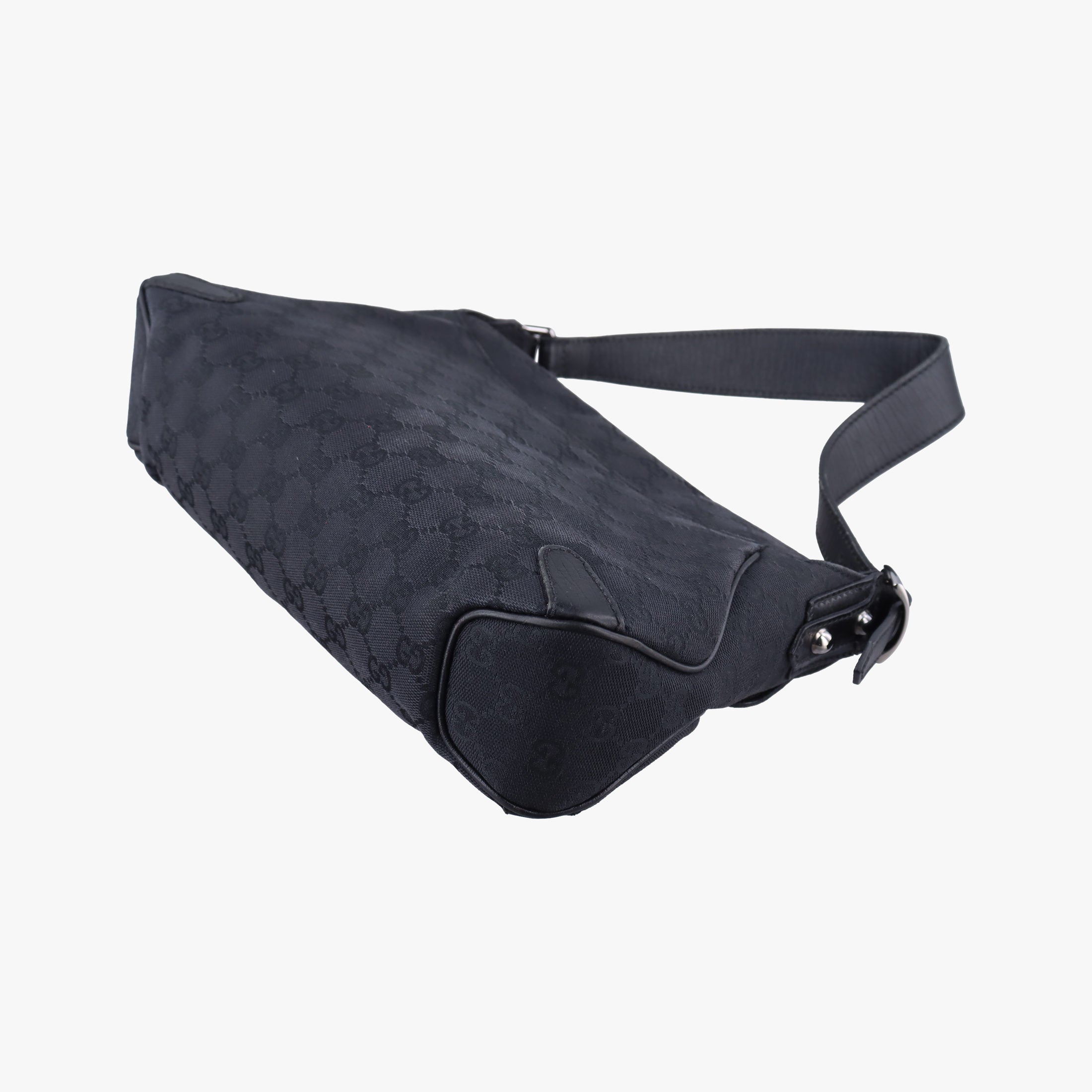 Pre-owned Gucci Horsebit Black canvas×leather 114915 shoulderbag | stylenewstar