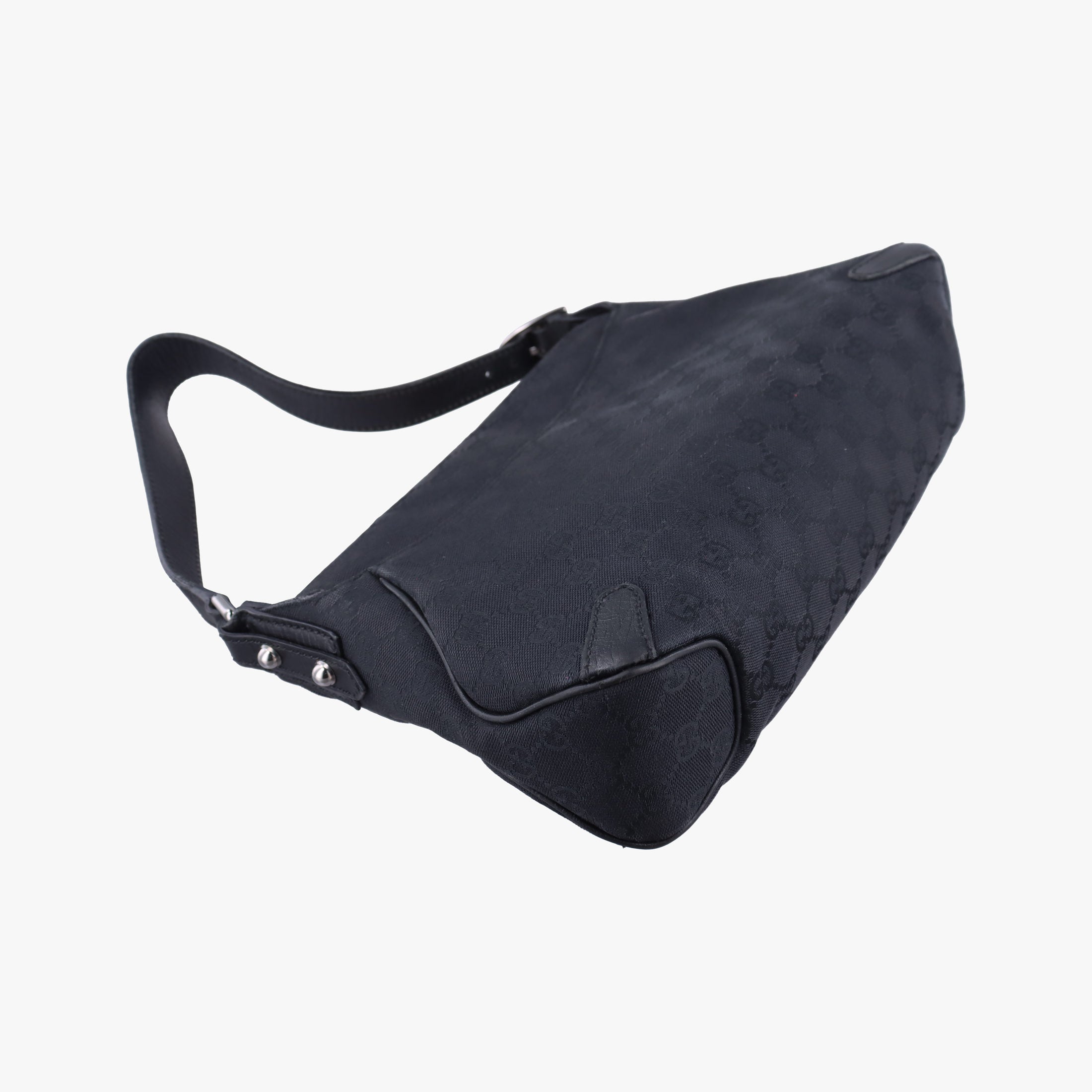 Pre-owned Gucci Horsebit Black canvas×leather 114915 shoulderbag | stylenewstar