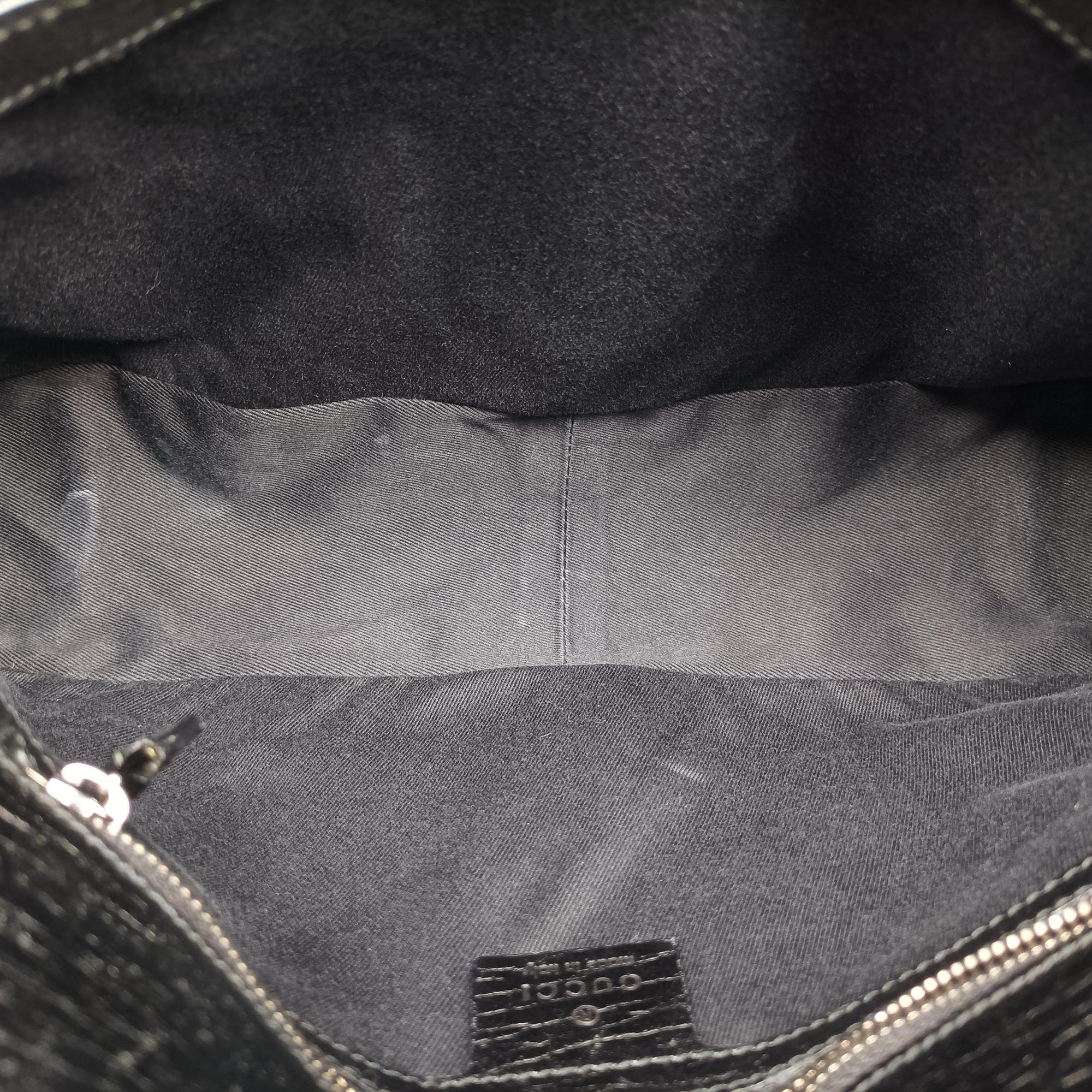Pre-owned Gucci Horsebit Black canvas×leather 114915 shoulderbag | stylenewstar