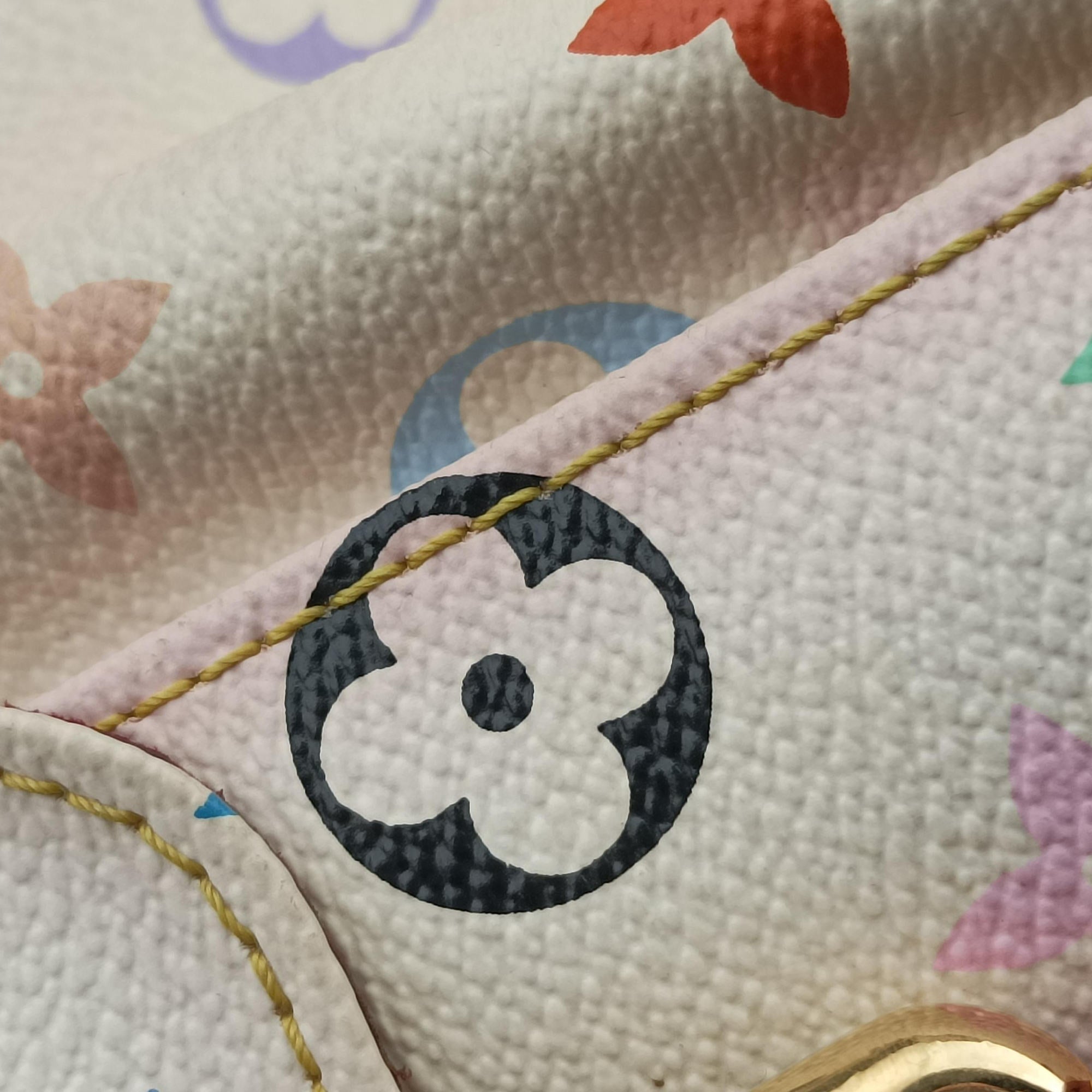 Pre-owned Louis Vuitton Petit NOé white Monogram Multicolor M42229 shoulderbag | stylenewstar