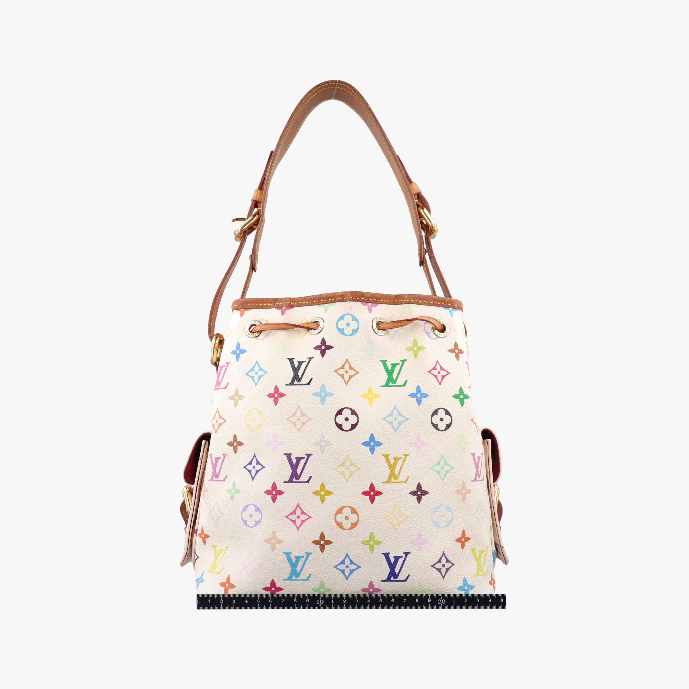 Pre-owned Louis Vuitton Petit NOé white Monogram Multicolor M42229 shoulderbag | stylenewstar