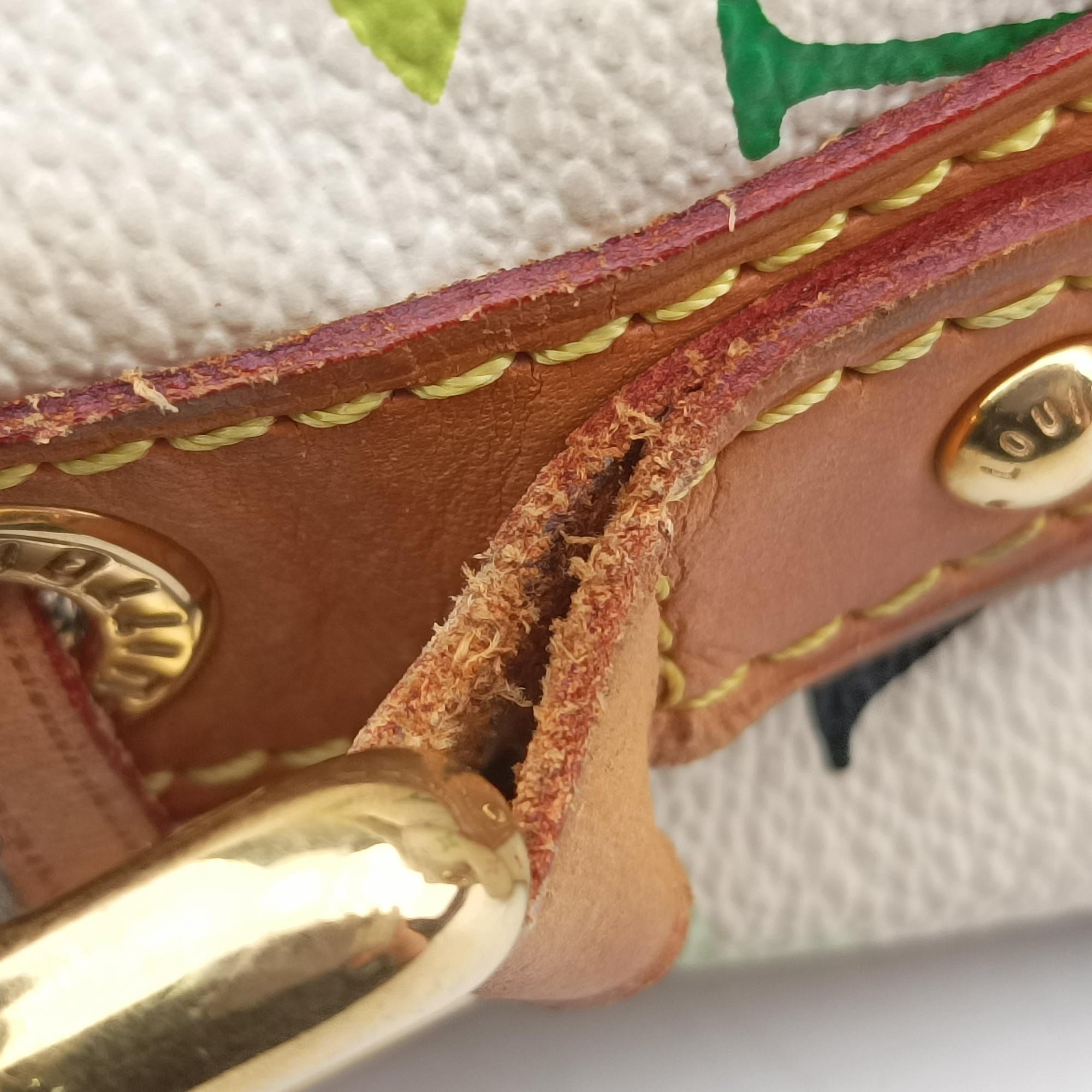 Pre-owned Louis Vuitton Petit NOé white Monogram Multicolor M42229 shoulderbag | stylenewstar