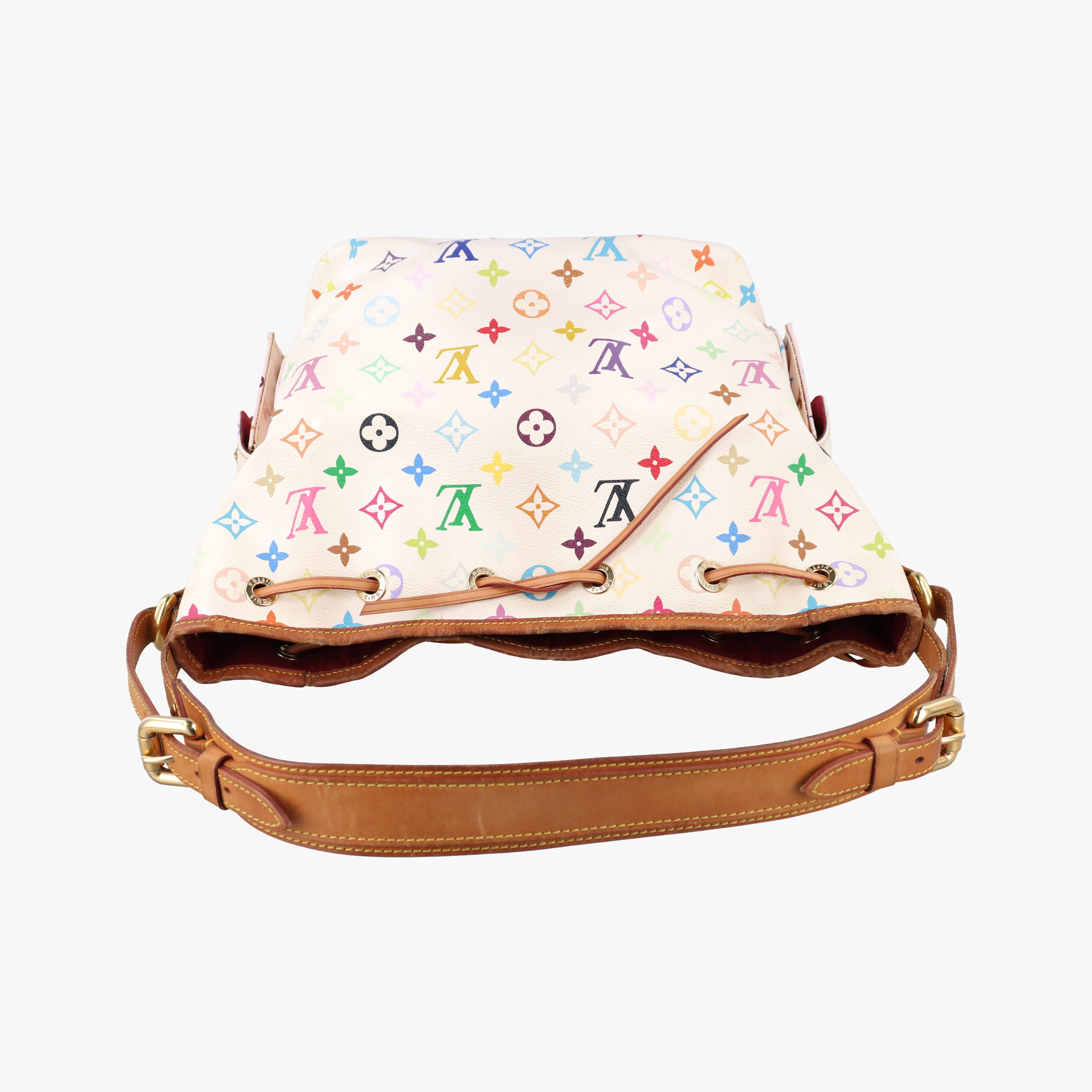 Pre-owned Louis Vuitton Petit NOé white Monogram Multicolor M42229 shoulderbag | stylenewstar
