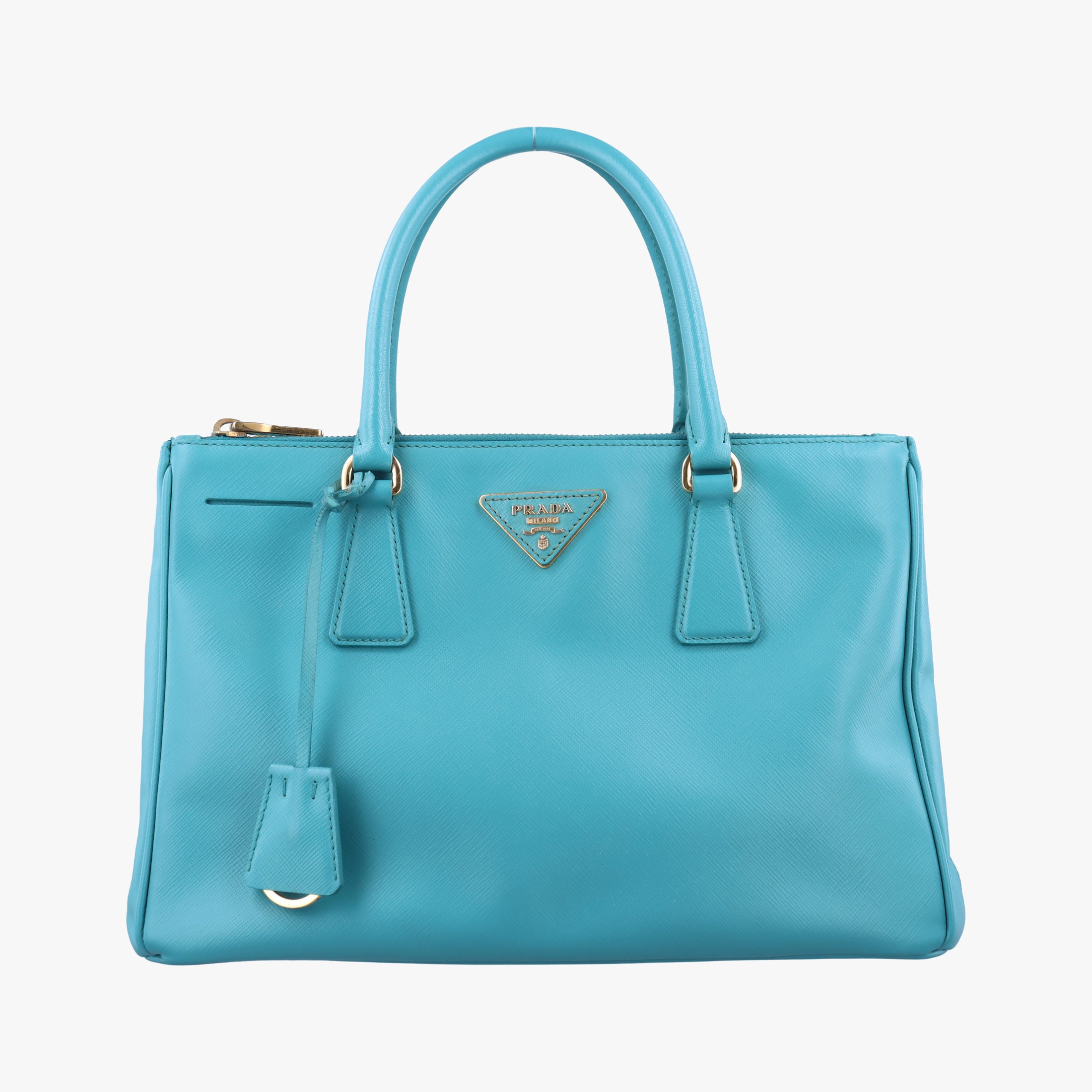 Pre-owned Prada Galleria Blue SAFFIANO Leather BN1801 handbag | stylenewstar