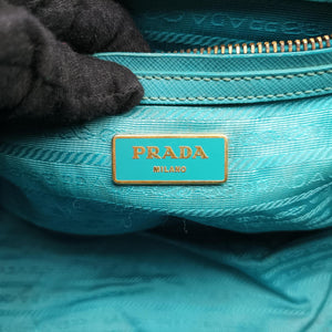Pre-owned Prada Galleria Blue SAFFIANO Leather BN1801 handbag | stylenewstar