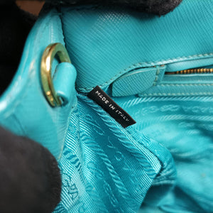 Pre-owned Prada Galleria Blue SAFFIANO Leather BN1801 handbag | stylenewstar