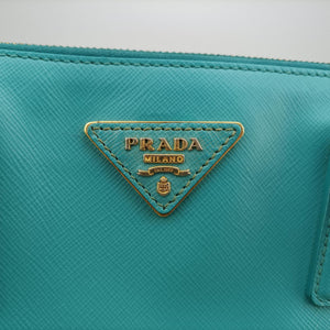 Pre-owned Prada Galleria Blue SAFFIANO Leather BN1801 handbag | stylenewstar