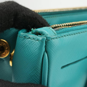 Pre-owned Prada Galleria Blue SAFFIANO Leather BN1801 handbag | stylenewstar