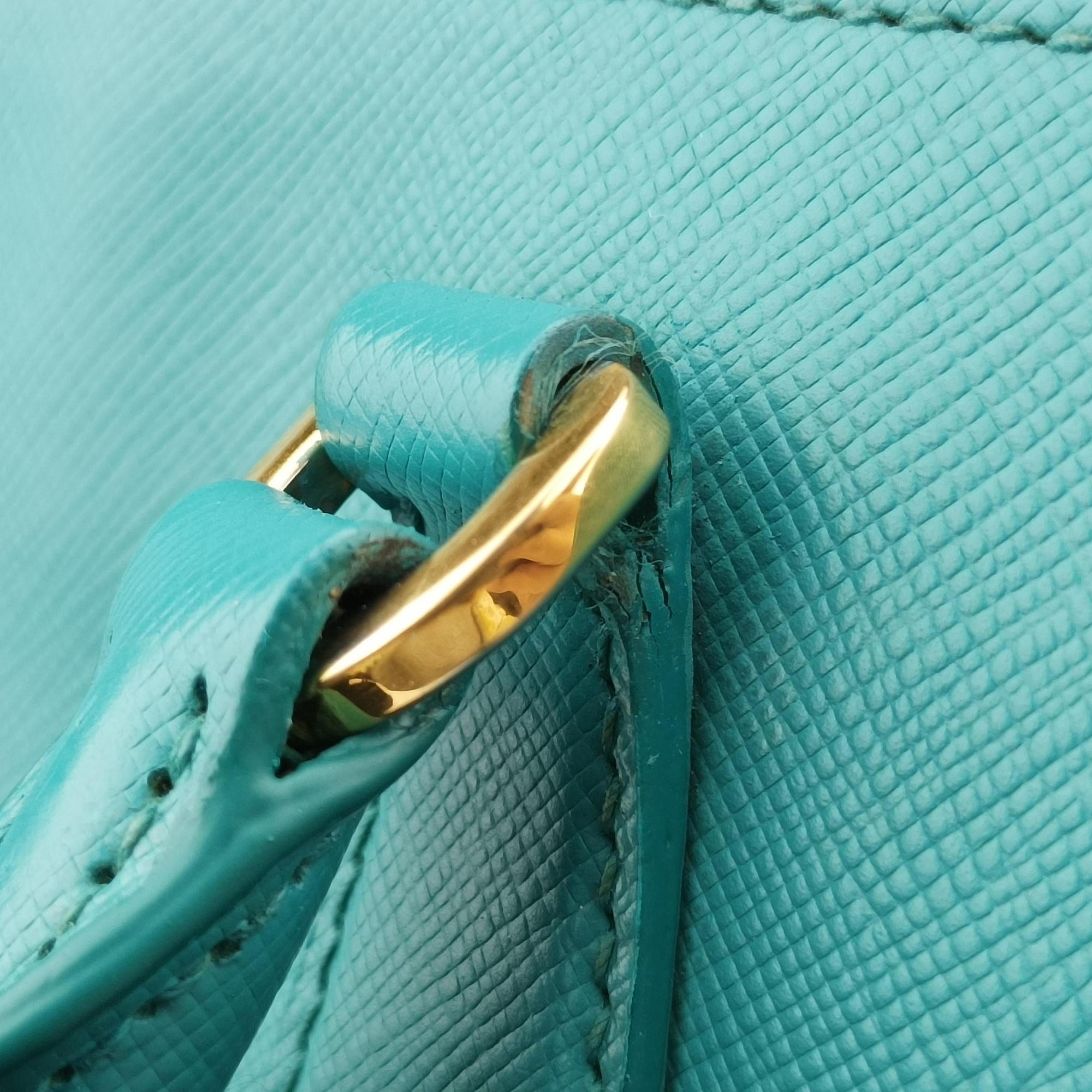 Pre-owned Prada Galleria Blue SAFFIANO Leather BN1801 handbag | stylenewstar