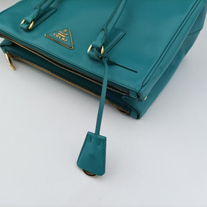 Pre-owned Prada Galleria Blue SAFFIANO Leather BN1801 handbag | stylenewstar