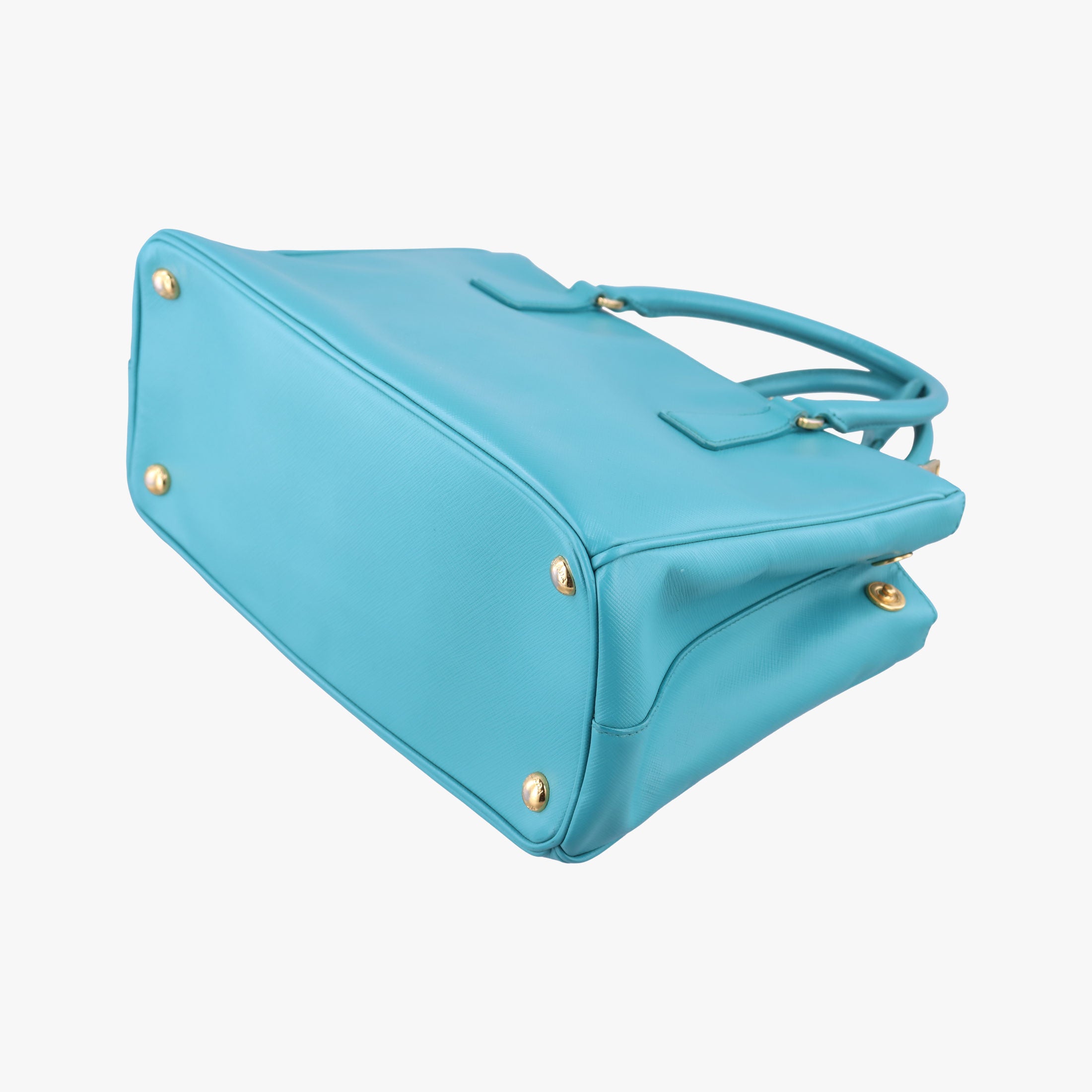 Pre-owned Prada Galleria Blue SAFFIANO Leather BN1801 handbag | stylenewstar