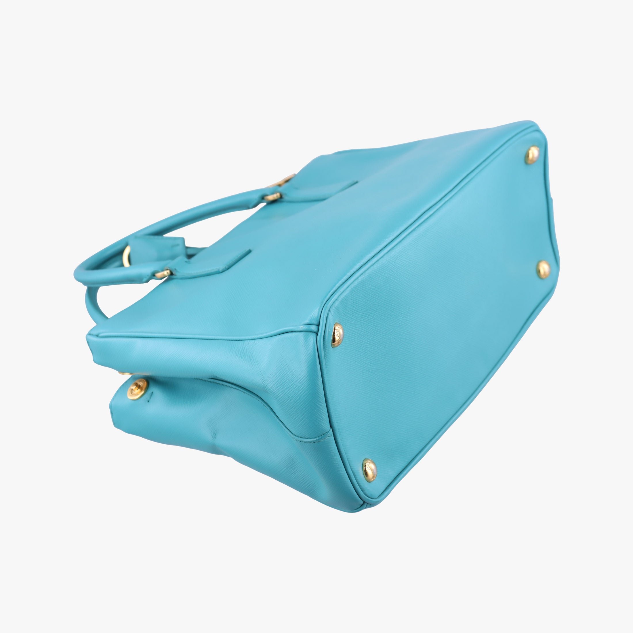 Pre-owned Prada Galleria Blue SAFFIANO Leather BN1801 handbag | stylenewstar