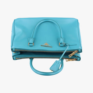 Pre-owned Prada Galleria Blue SAFFIANO Leather BN1801 handbag | stylenewstar