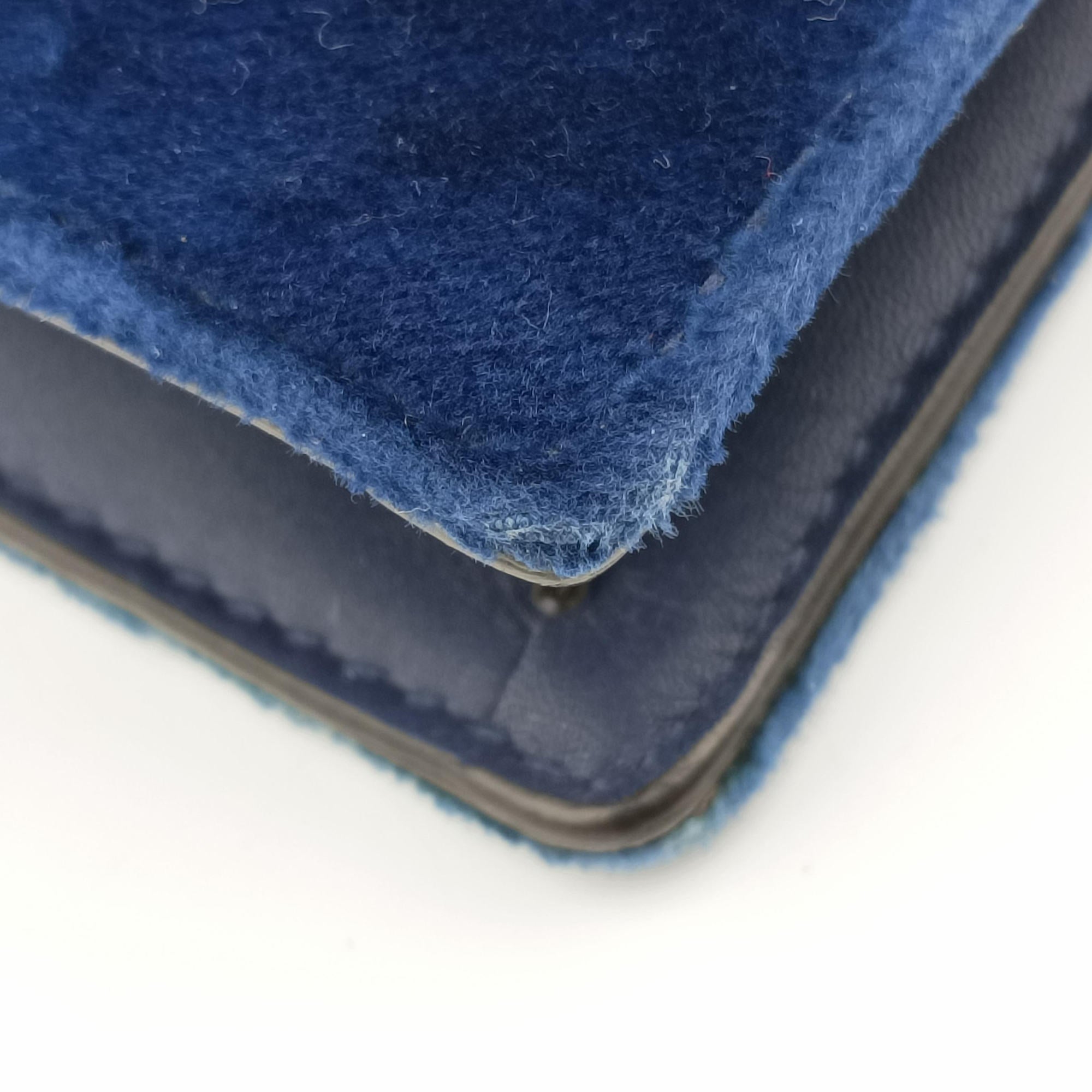 Pre-owned Gucci Dionysus Navy velour 476432 shoulderbag | stylenewstar