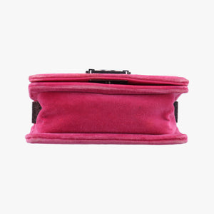 Pre-owned Chanel BOY CHANEL Pink velour A67364 shoulderbag | stylenewstar