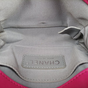 Pre-owned Chanel BOY CHANEL Pink velour A67364 shoulderbag | stylenewstar