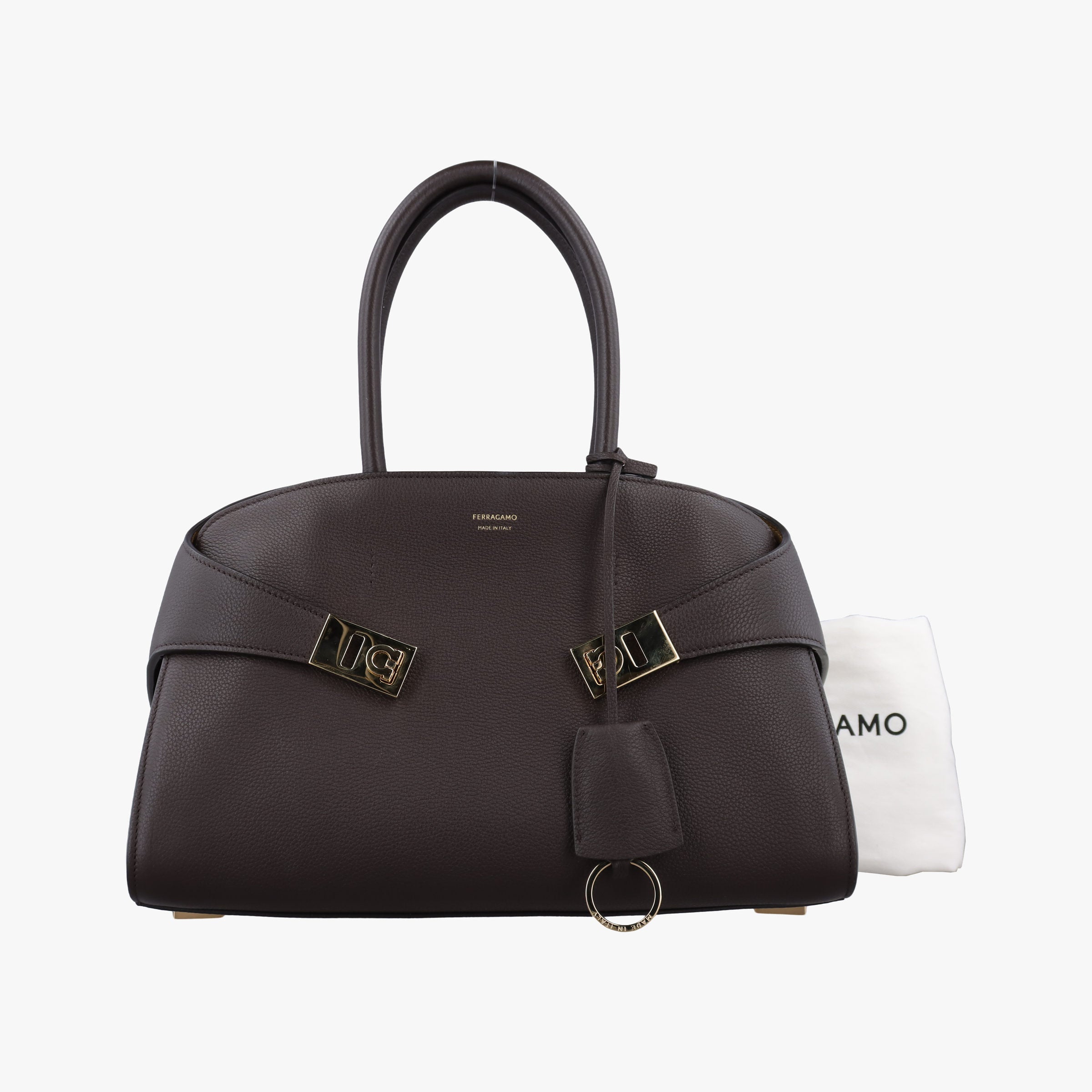 Pre-owned Ferragamo hug brown leather  handbag | stylenewstar