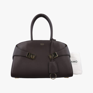 Pre-owned Ferragamo hug brown leather  handbag | stylenewstar