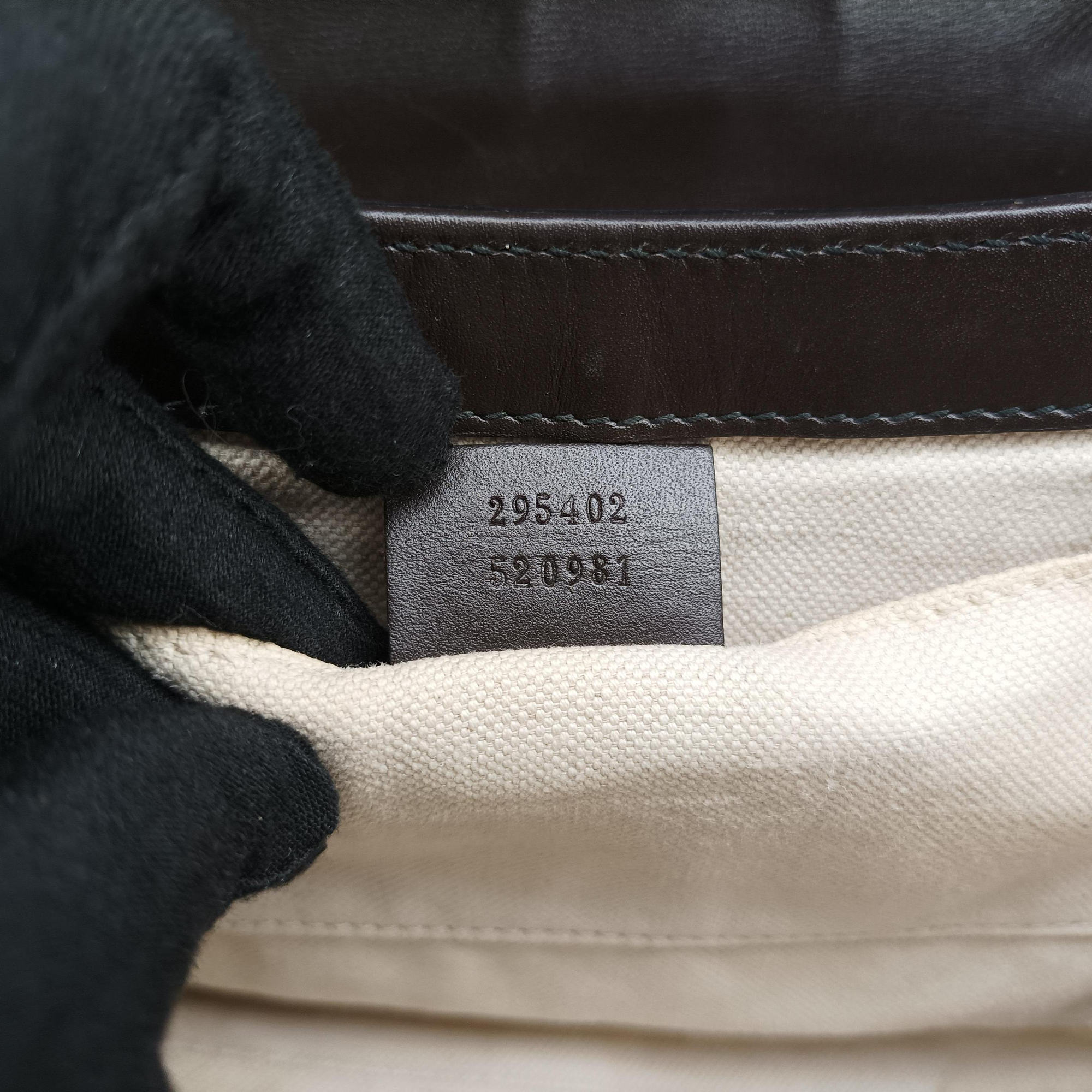 Pre-owned Gucci Emily beige×brown canvas×leather 295402 shoulderbag | stylenewstar