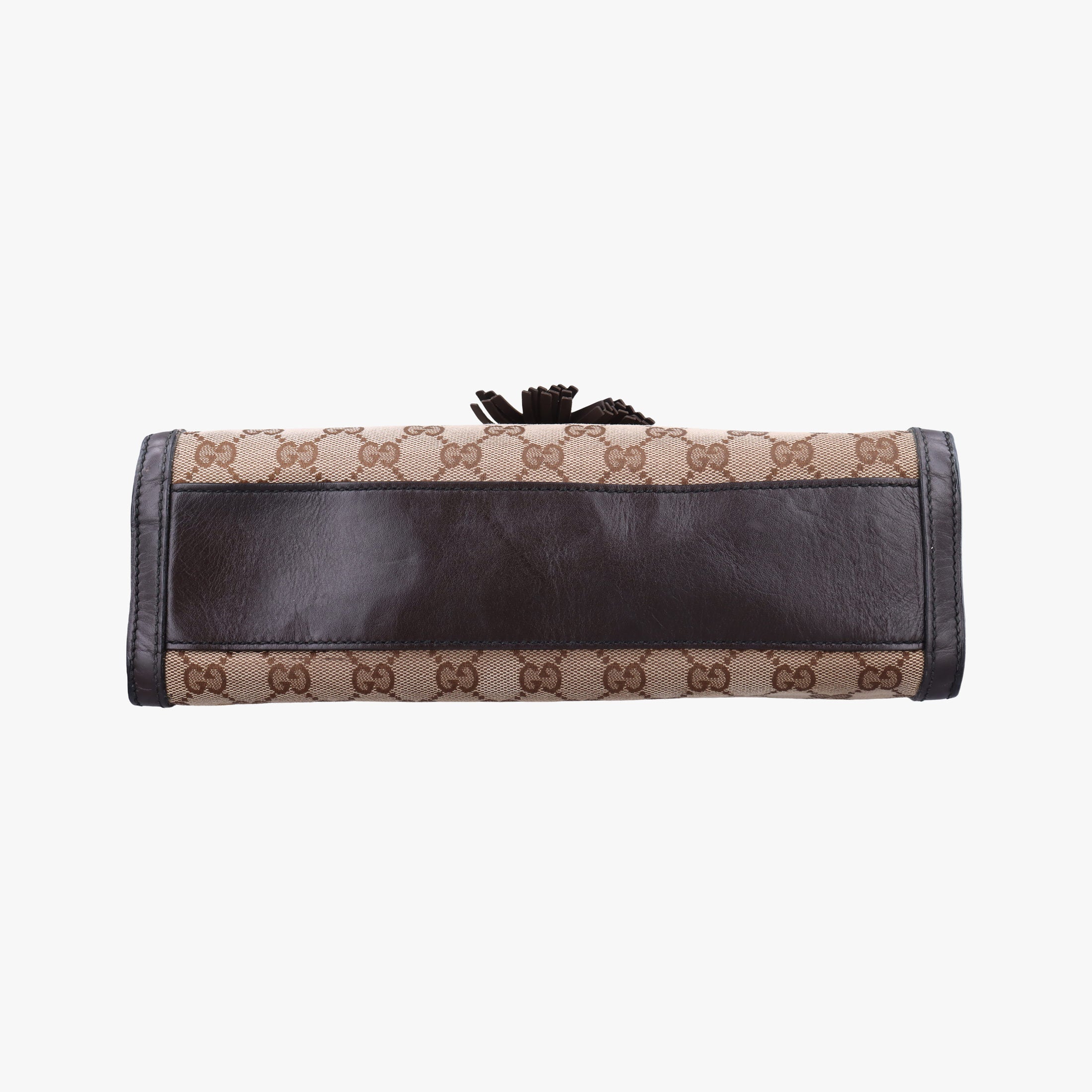 Pre-owned Gucci Emily beige×brown canvas×leather 295402 shoulderbag | stylenewstar