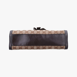 Pre-owned Gucci Emily beige×brown canvas×leather 295402 shoulderbag | stylenewstar