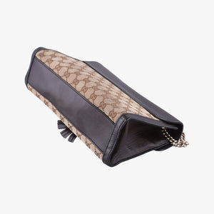 Pre-owned Gucci Emily beige×brown canvas×leather 295402 shoulderbag | stylenewstar