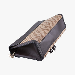 Pre-owned Gucci Emily beige×brown canvas×leather 295402 shoulderbag | stylenewstar