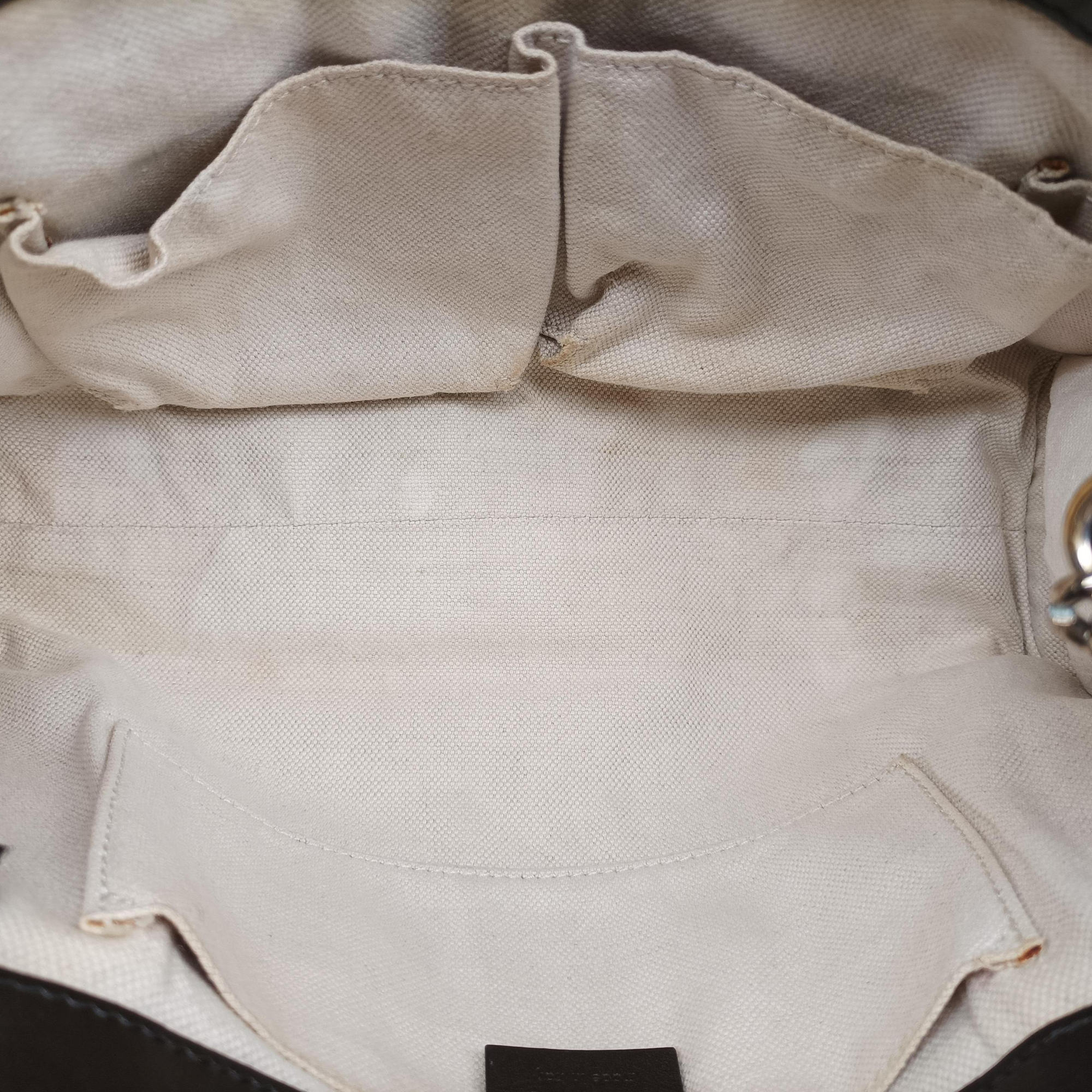 Pre-owned Gucci Emily beige×brown canvas×leather 295402 shoulderbag | stylenewstar