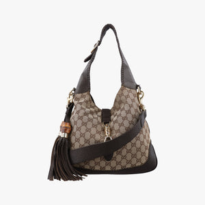 Vintage Gucci New Jackie Brown × Beige canvas×leather 219725 shoulderbag | stylenewstar