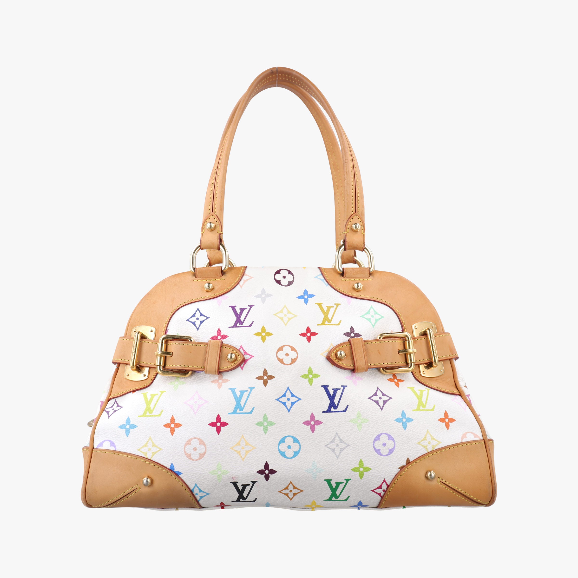 Secondhand Louis Vuitton CLAUDIA white Monogram Multicolor M40193 handbag | stylenewstar