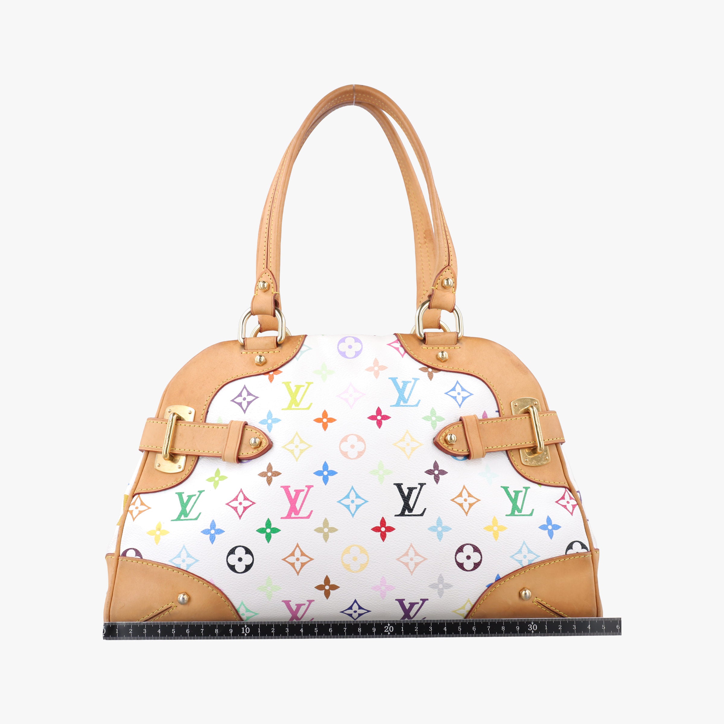 Secondhand Louis Vuitton CLAUDIA white Monogram Multicolor M40193 handbag | stylenewstar
