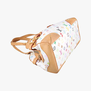 Secondhand Louis Vuitton CLAUDIA white Monogram Multicolor M40193 handbag | stylenewstar