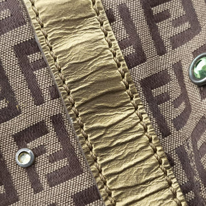 Pre-owned Fendi Zucchino Glitter Logo Multicolour canvas 8BL068 handbag | stylenewstar