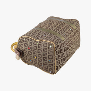 Pre-owned Fendi Zucchino Glitter Logo Multicolour canvas 8BL068 handbag | stylenewstar