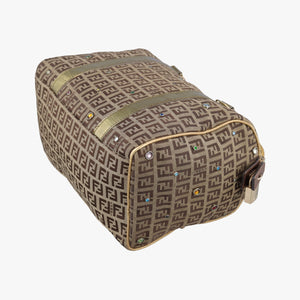 Pre-owned Fendi Zucchino Glitter Logo Multicolour canvas 8BL068 handbag | stylenewstar