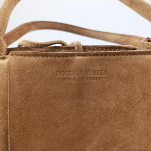 Vintage Bottega Veneta THE ARCO Tote middle Brown Suede  handbag | stylenewstar