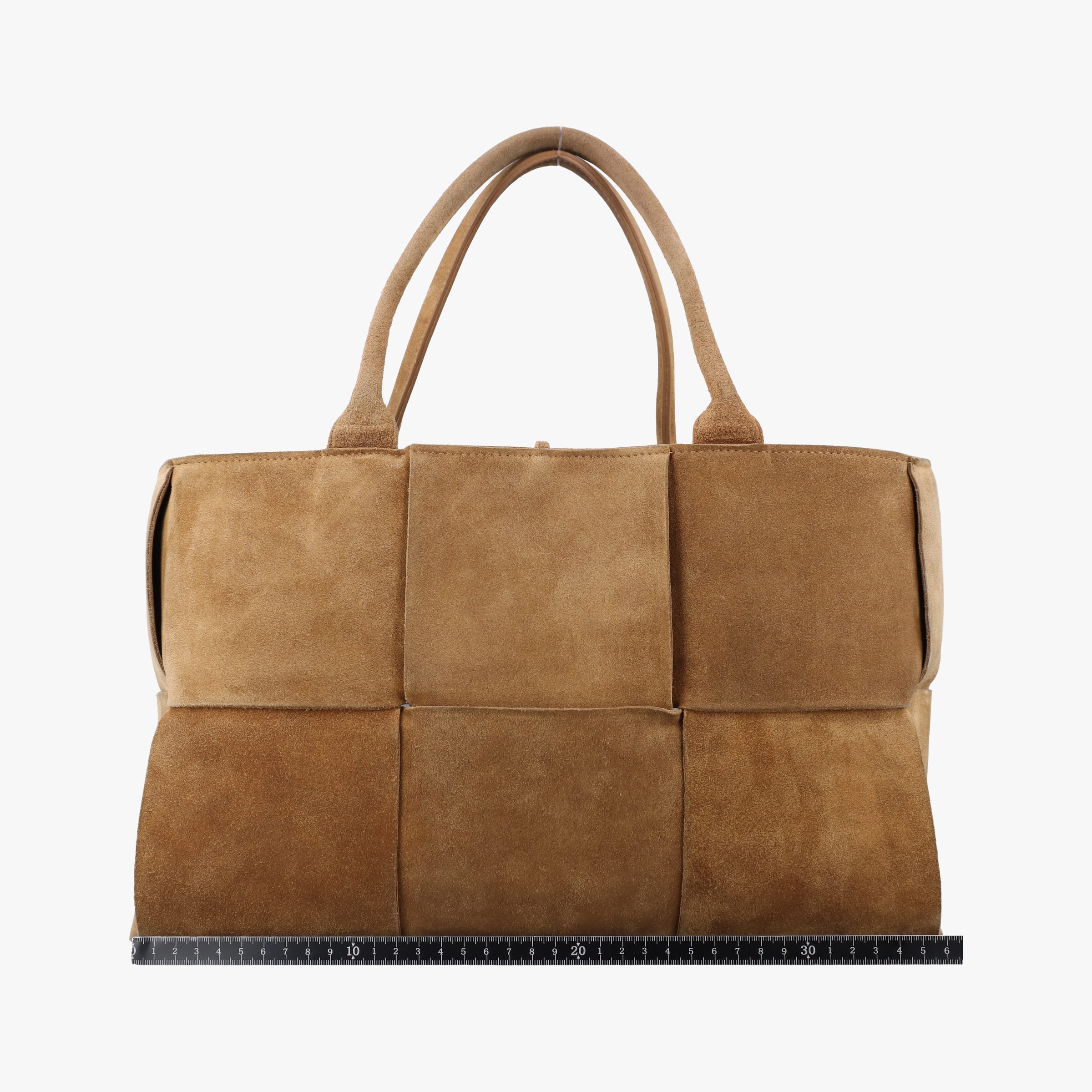 Vintage Bottega Veneta THE ARCO Tote middle Brown Suede  handbag | stylenewstar
